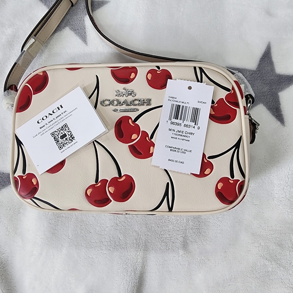 Coach Mini Jamie Camera Bag With Cherry Print - Picture 10 of 11